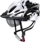 Bike Helmet with USB Rechargeable LED Light Detachable Goggles and Sun Visor, Mountain & Road Bicycle Helmets for Men Women Adult Cycling Helmets