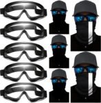 10 Pcs Motorcycle Set, 5 Dirt Bike Ski Goggles UV Protection Dustproof Windproof Safety Glasses with 5 Face Mask,
