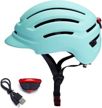 Adult Bike Helmet for Men Women, Mountain Road Bicycle Helmet with USB Rechargeable Taillight