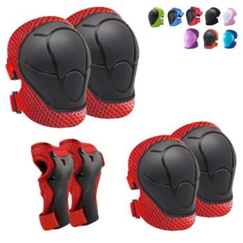 Knee Pads for Kids Kneepads and Elbow Pads Toddler Protective Gear Set Kids Elbow Pads and Knee Pads for Girls Boys with Wrist Guards 3 in 1 for Skating Cycling Bike Rollerblading Scooter