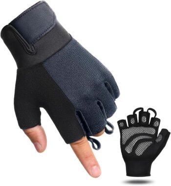 Fingerless Workout Gloves for Men and Women, Lightweight Breathable Fitness Gloves for Weightlifting, Cycling, Climbing, Rowing