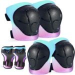 Kids/Youth Knee Pads and Elbow Pads Set for Kids 3-14 Years Boys Girls Protective Gear Set Adjustable Knee Pads, Elbow Pads, Wrist Guards Skateboard Skating Skiing Cycling Biking Running Scooter