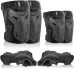Knee Pads for Men, Knee Pads Wrist Guard Knee and Elbow Pads Adult Protective Gear Set for Skateboard, Roller Skating, for Women Men Youth Adult Kids