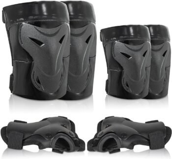Knee Pads for Men, Knee Pads Wrist Guard Knee and Elbow Pads Adult Protective Gear Set for Skateboard, Roller Skating, for Women Men Youth Adult Kids
