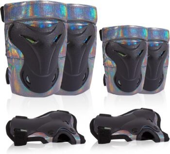 Knee Pads for Men, Knee Pads Wrist Guard Knee and Elbow Pads Adult Protective Gear Set for Skateboard, Roller Skating, for Women Men Youth Adult Kids