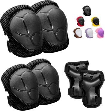 Knee Pads for Kids， Knee Pads and Elbow Pads Set Toddler 3-10 Years Protective Gear Set for Girls Boys with Wrist Guards for Skating Cycling Bike Rollerblading Scooter