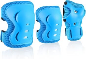 Knee Pad Elbow Pads and Wrist Guards Protective Gear Set for Skateboarding Cycling Roller Skating Inline Skating Scooter Riding  Biking Sports