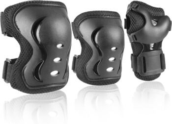 Knee Pad Elbow Pads and Wrist Guards Protective Gear Set for Skateboarding Cycling Roller Skating Inline Skating Scooter Riding  Biking Sports